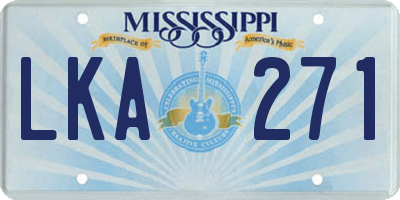 MS license plate LKA271