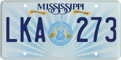 MS license plate LKA273