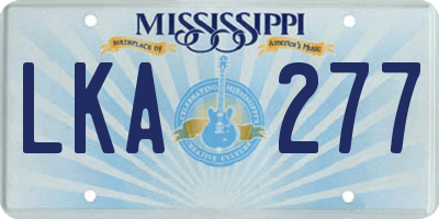 MS license plate LKA277