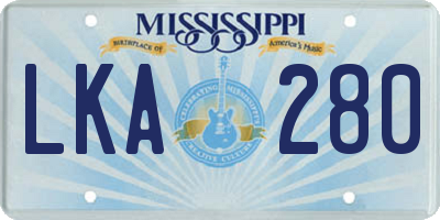 MS license plate LKA280