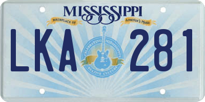 MS license plate LKA281