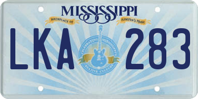 MS license plate LKA283