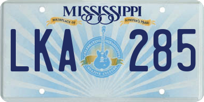 MS license plate LKA285