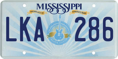MS license plate LKA286