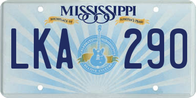 MS license plate LKA290