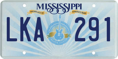MS license plate LKA291