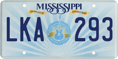 MS license plate LKA293