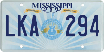 MS license plate LKA294