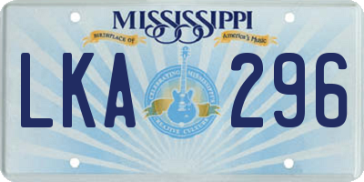 MS license plate LKA296