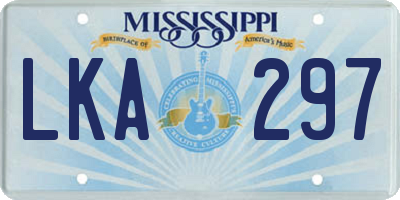 MS license plate LKA297