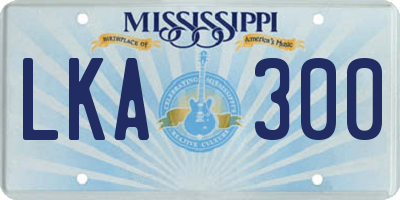 MS license plate LKA300