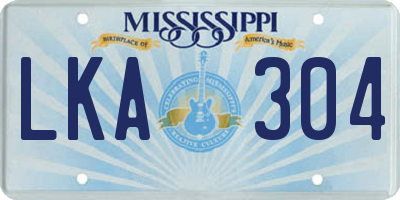 MS license plate LKA304