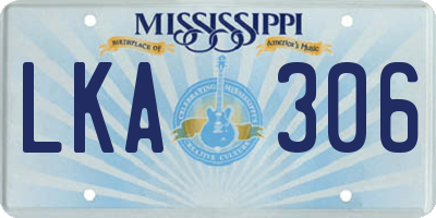 MS license plate LKA306