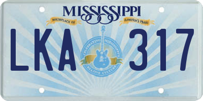 MS license plate LKA317