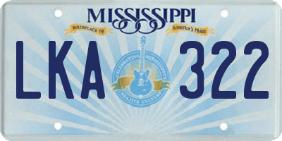 MS license plate LKA322