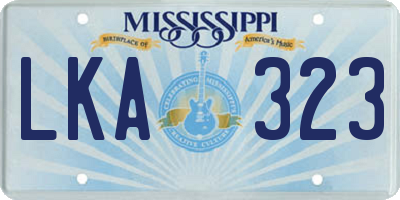 MS license plate LKA323