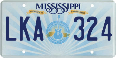 MS license plate LKA324