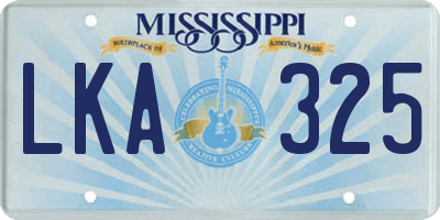 MS license plate LKA325