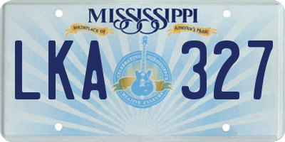 MS license plate LKA327