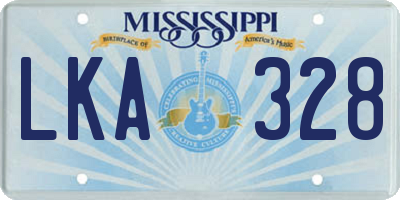 MS license plate LKA328