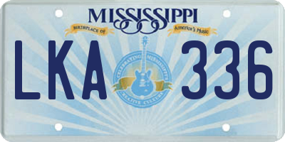 MS license plate LKA336