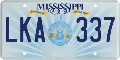MS license plate LKA337