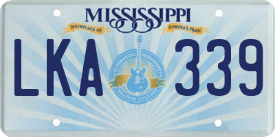 MS license plate LKA339