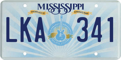 MS license plate LKA341