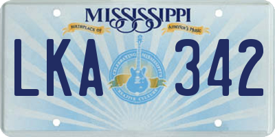 MS license plate LKA342