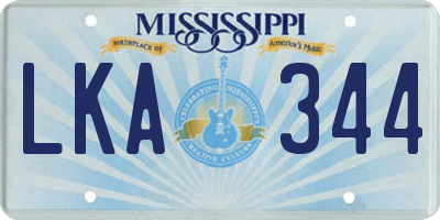 MS license plate LKA344