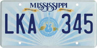 MS license plate LKA345