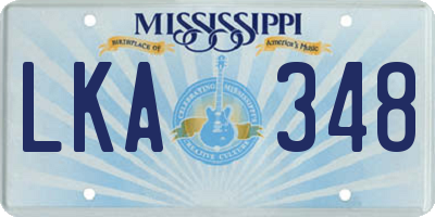 MS license plate LKA348