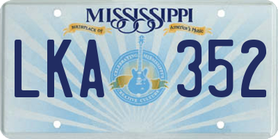 MS license plate LKA352