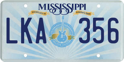 MS license plate LKA356