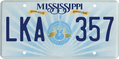 MS license plate LKA357