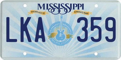 MS license plate LKA359