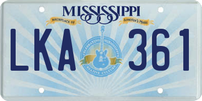 MS license plate LKA361