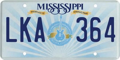 MS license plate LKA364