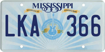 MS license plate LKA366