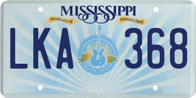 MS license plate LKA368