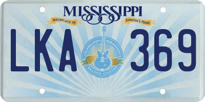 MS license plate LKA369