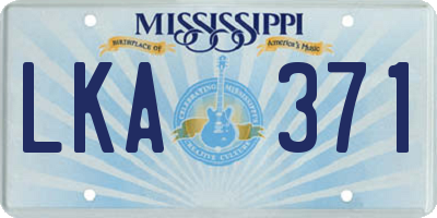 MS license plate LKA371