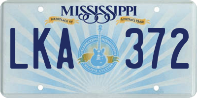 MS license plate LKA372