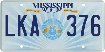 MS license plate LKA376