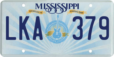 MS license plate LKA379