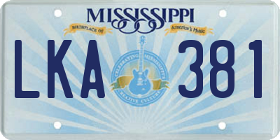 MS license plate LKA381