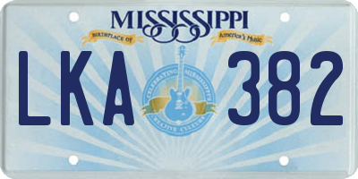 MS license plate LKA382