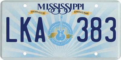 MS license plate LKA383