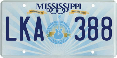 MS license plate LKA388