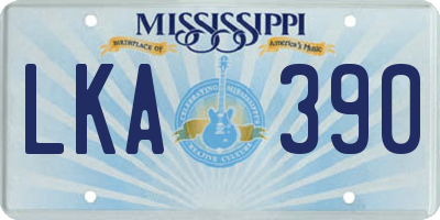 MS license plate LKA390
